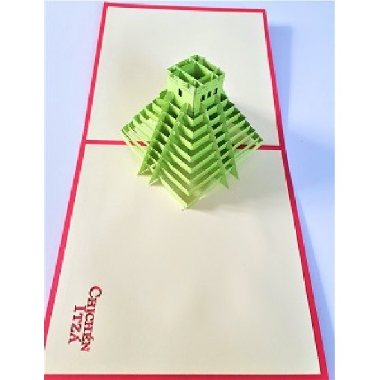 Handmade 3d Pop Up Card Chichen Itza Maya Pyramid Birthday Wedding Anniversary Valentine's Day Mother's Day Father's Day Holiday Invitation Travel Party Graduation