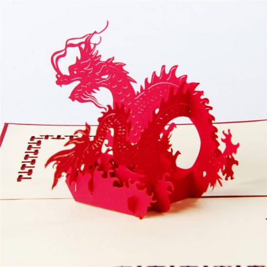 Handmade 3d Pop Up Birthday Card Magic Ancient Dragon Father's Day,valentines,mother's Day,wedding Anniversary,graduation Party Invitation