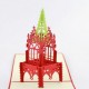 Handmade 3d Pop Up Greeting Card Music Angel Church Bell Tower Christmas Papercraft Gift