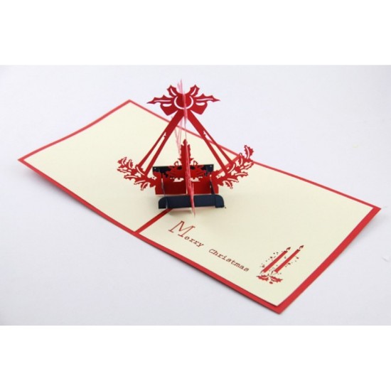 Handmade 3D Pop up card Christmas Candle Light Greeting Cards, Xmas Cards, Seasonal Cards, Gift, Paper Ornament and Decorations.