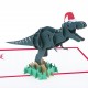 Handmade 3d Pop Up Greeting Card Christmas Xmas Happy Dinosaur Santa Claus Cosplay Papercraft Gift Christmas Party Invitation Card