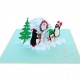 Handmade 3d Pop Up Christmas Xmas Card Penguin Ice House Party Greeting Card Invitation Papercraft Origami Kirigami