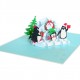 Handmade 3d Pop Up Christmas Xmas Card Penguin Ice House Party Greeting Card Invitation Papercraft Origami Kirigami