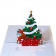 Handmade 3D Pop Up Xmas Card Merry Christmas Santa Claus Sledge Tree Star Jingle Bells Reindeer Seasonal Greetings Celebrations Card