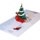 Handmade 3D Pop Up Xmas Card Merry Christmas Santa Claus Sledge Tree Star Jingle Bells Reindeer Seasonal Greetings Celebrations Card