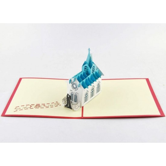 Handmade 3D Pop up Card Church wedding Big Day Wedding gift, wedding card, wedding invitation