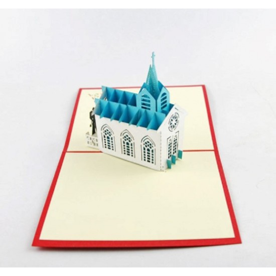 Handmade 3D Pop up Card Church wedding Big Day Wedding gift, wedding card, wedding invitation