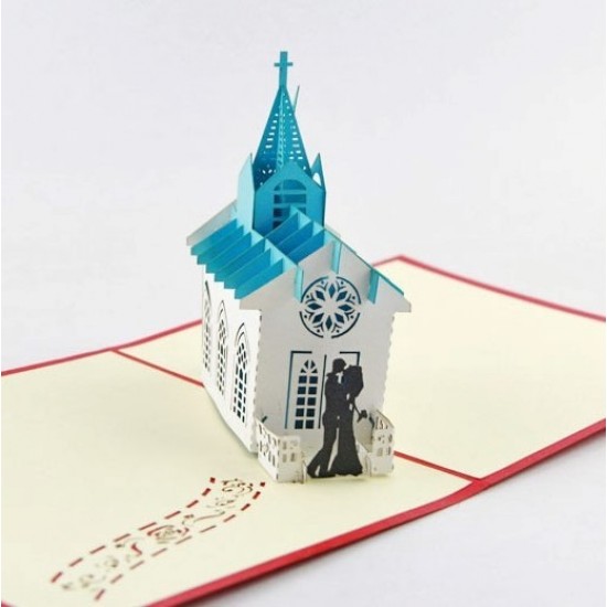 Handmade 3D Pop up Card Church wedding Big Day Wedding gift, wedding card, wedding invitation