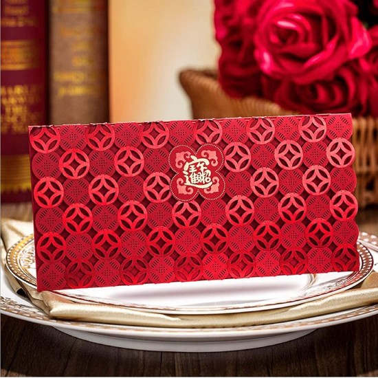 6 Gold Leaf Laser Cut Ancient Coin Decoration Red Money Envelope,hong Bao,wedding,anniversary,birthday,graduation,baby Birth,new Year,christmas