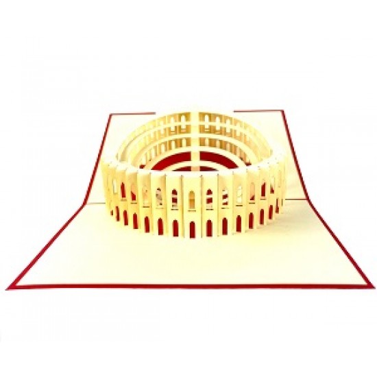 Handmade 3d Pop Up Card Italy Rome Colosseum Birthday Valentines Father's Day Mother's Day Easter Wedding Party Meeting Invitation Card Gift