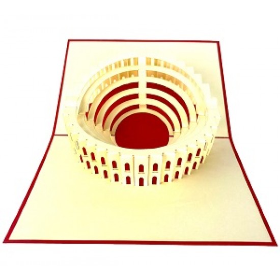 Handmade 3d Pop Up Card Italy Rome Colosseum Birthday Valentines Father's Day Mother's Day Easter Wedding Party Meeting Invitation Card Gift