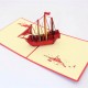 Handmade 3d Pop Up Card Vintage Medieval Galleon Boat War Ship Battleship Birthday Wedding Anniversary Mother's Day Father's Day Moving Home