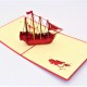 Handmade 3d Pop Up Card Vintage Medieval Galleon Boat War Ship Battleship Birthday Wedding Anniversary Mother's Day Father's Day Moving Home