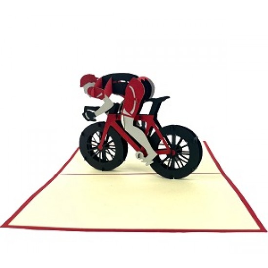 Handmade 3d Pop Up Card Mountain Track Biker Cycling Racing Birthday Father's Day Graduation Wedding Anniversary Valentine's Day Good Luck