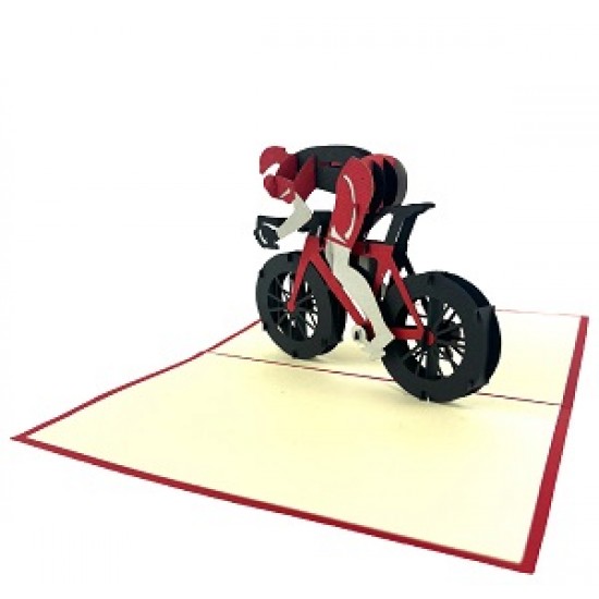 Handmade 3d Pop Up Card Mountain Track Biker Cycling Racing Birthday Father's Day Graduation Wedding Anniversary Valentine's Day Good Luck