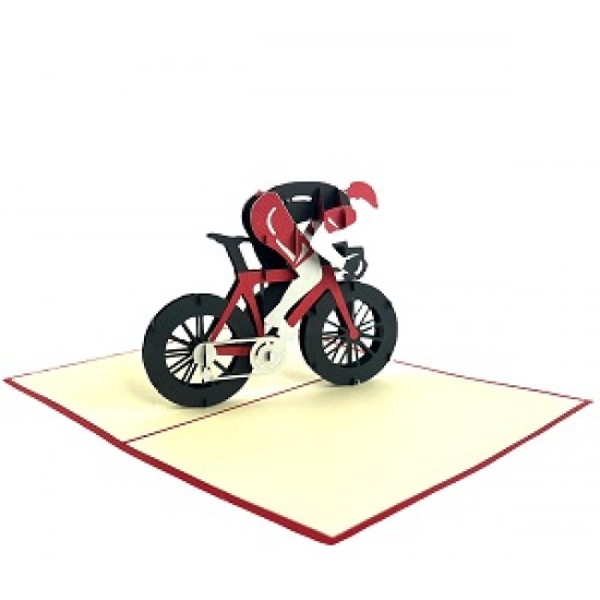 Handmade 3d Pop Up Card Mountain Track Biker Cycling Racing Birthday Father's Day Graduation Wedding Anniversary Valentine's Day Good Luck