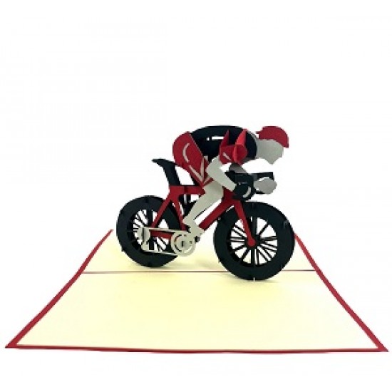 Handmade 3d Pop Up Card Mountain Track Biker Cycling Racing Birthday Father's Day Graduation Wedding Anniversary Valentine's Day Good Luck