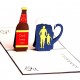 Handmade 3D Pop Up Card Dad Loves Beer Birthday Father's Day Gift