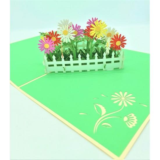 Handmade 3d Pop Up Card Daisy Flower Garden,birthday Card,mother's Day Card,wedding Anniversary Card,congratulations Card,thank You Card,sympathy Card