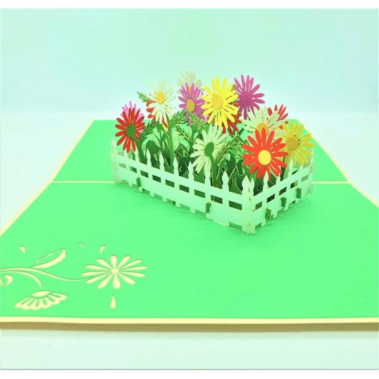 Handmade 3d Pop Up Card Daisy Flower Garden,birthday Card,mother's Day Card,wedding Anniversary Card,congratulations Card,thank You Card,sympathy Card