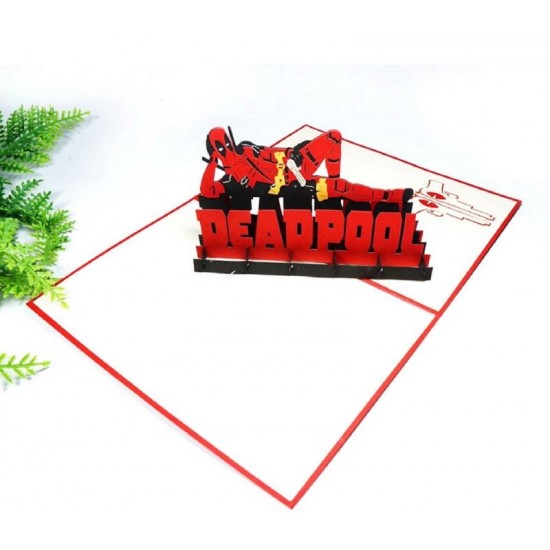 Handmade 3d Pop Up Card Deadpool Birthday,graduation,valentine's Day,wedding Anniversary,father's Day,new Job,pass Exam,stag Night,seasonal Greetings