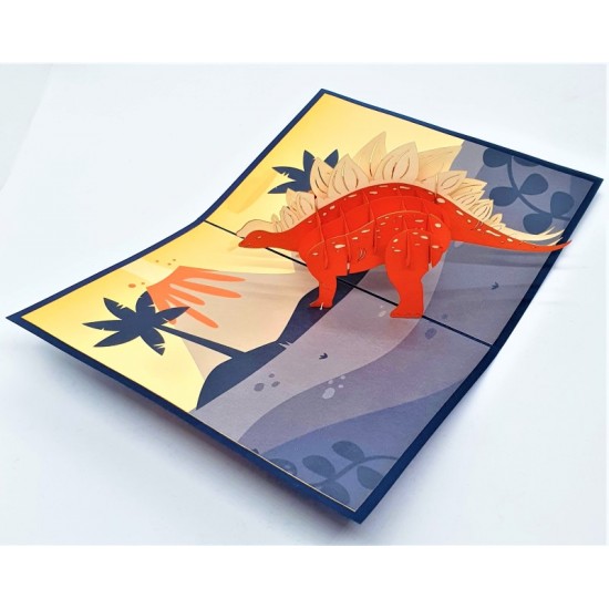 Handmade 3d Pop Up Card Dinosaur Stegosaurus Birthday Valentine's Day Wedding Anniversary Father's Day Kid Child Birthday Party Invitation Celebrations Greetings