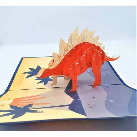 Handmade 3d Pop Up Card Dinosaur Stegosaurus Birthday Valentine's Day Wedding Anniversary Father's Day Kid Child Birthday Party Invitation Celebrations Greetings