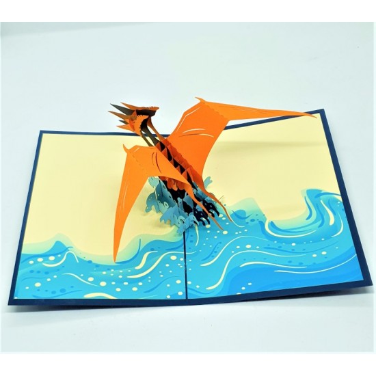 Handmade 3d Pop Up Card Dinosaur Pterodactyl Birthday,wedding Anniversary,father's Day,valentine's Day,stag Night,kid Child Birthday Party Invivation Greetings