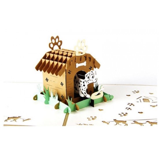 Handmade 3d Pop Up Birthday Card Dalmatians Dog House,mother's Day,father's Day,wedding Anniversary,new Home Housewarming Party Invitation