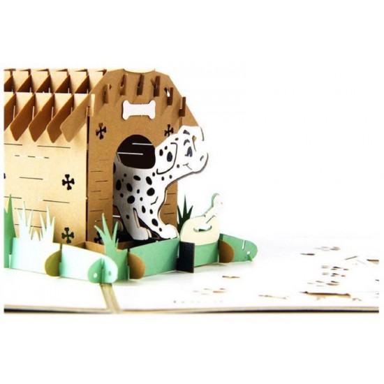 Handmade 3d Pop Up Birthday Card Dalmatians Dog House,mother's Day,father's Day,wedding Anniversary,new Home Housewarming Party Invitation