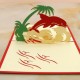 Handmade 3d Pop Up Birthday Card Dolphin Mammal Palm Tree Seawave Ocean Wedding Anniversary Holiday Valentines Graduation Island Party Gifts