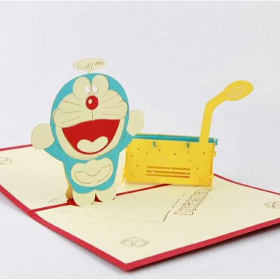 Handmade 3d Pop Up Birthday Card Japanese Manga Doraemon Robotic Cat Wedding Anniversary,valentines Day,father's Day,mother's Day,kid Child