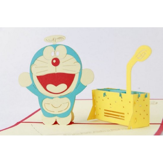 Handmade 3d Pop Up Birthday Card Japanese Manga Doraemon Robotic Cat Wedding Anniversary,valentines Day,father's Day,mother's Day,kid Child