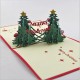 Handmade Origami Paper Craft Paperart 3d Popup Pop Up Two Xmas Christmas Card Pine Tree Greeting Card