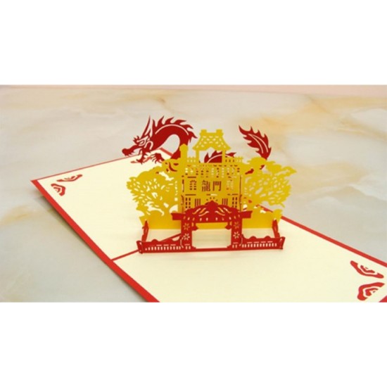 Handmade 3d Pop Up Birthday Card Mother's Day Father's Day Wedding Anniversary Valentines Graduation Pass Exam Driving License Dragon Palace