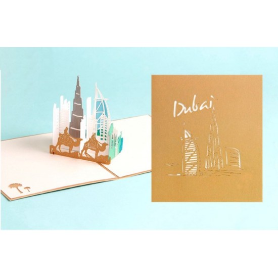 Handmade 3D Pop up Card Dubai Birthday Valentine's Day Wedding Anniversary Father's Day Mother's Day Moving New Job Home Housewarming Holiday