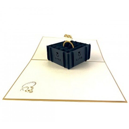 Handmade 3D Pop Up Card Engagement Diamond Ring Valentine's Day Marriage Proposal Tie The Knot Gift Anniversary Congratulations Blank Celebrations