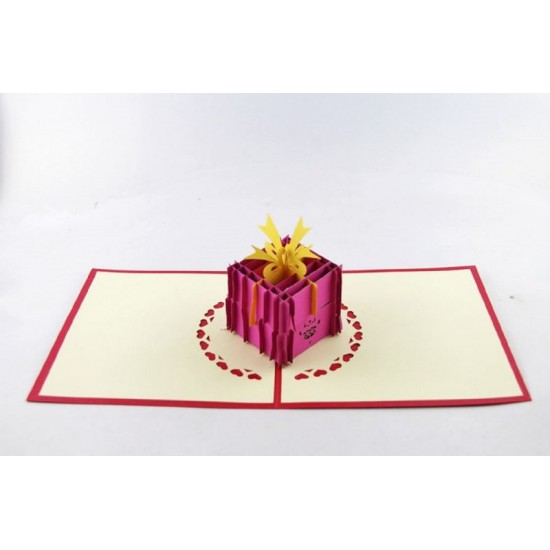 Handmade 3d Pop Up Card Engagement Ring Marriage Proposal Life Commitment Pink Red Jewellery Box Birthday Valentines Day Wedding Anniversary