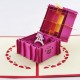 Handmade 3d Pop Up Card Engagement Ring Marriage Proposal Life Commitment Pink Red Jewellery Box Birthday Valentines Day Wedding Anniversary