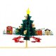 Handmade 3D Pop Up Christmas Card Merry Xmas Tree Town Square Seasonal Greetings Blank Card Celebrations Card