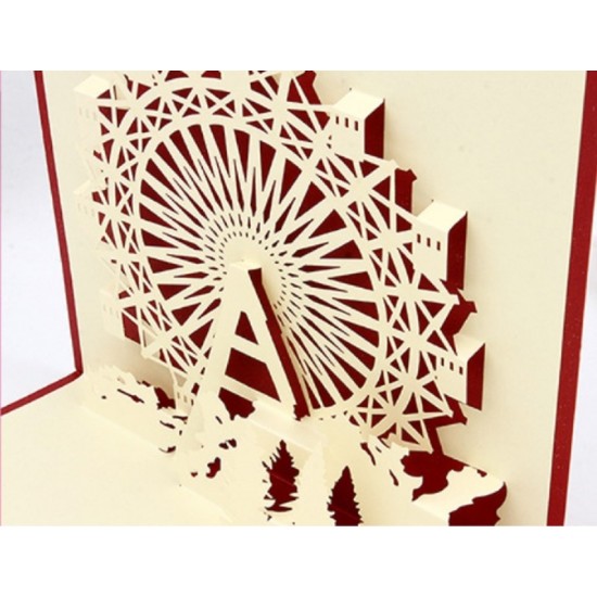 Handmade 3d Pop Up Popup Ferris Wheel Birthday Card Valentines Card Mother's Day Father's Day Easter Friendship Family Friends Origami Kirigami Him Her