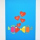 Handmade 3D pop up card fish kisses birthday wedding anniversary Valentine's day engagement big day marriage proposal gift