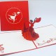 Handmade 3d Pop Up Birthday Card Flamingo Dancer Lady Woman In Red,christmas,valentines Day,wedding Anniversary,graduation,party Invitation