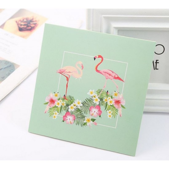 Handmade 3d Pop Up Birthday Card Wedding Anniversary Valentines Mother's Day Engagement Holiday Country Garden Wild Life Flamingo Invitation