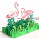 Handmade 3d Pop Up Greeting Card Pink Flamingo Bird Birthday, Christmas, Valentines Day, Mother's Day Papercraft Gift