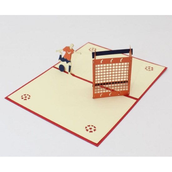 Handmade 3d Pop Up Birthday Card Football Goal Gate Boy Soccer Wedding Anniversary Valentines Father's Day Son Graduation Enrollment Origami