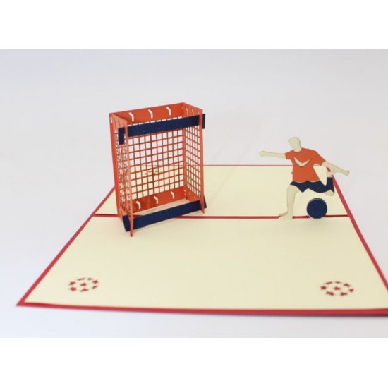 Handmade 3d Pop Up Birthday Card Football Goal Gate Boy Soccer Wedding Anniversary Valentines Father's Day Son Graduation Enrollment Origami