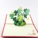 Handmade 3d Pop Up Card Four Leaf Clover Birthday Graduation St Patrick Day Wedding Anniversary Valentines Day Father's Day Mother's Day Baby Birth Shower Gift