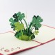 Handmade 3d Pop Up Card Four Leaf Clover Birthday Graduation St Patrick Day Wedding Anniversary Valentines Day Father's Day Mother's Day Baby Birth Shower Gift