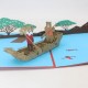 Handmade 3D Popup Card Birthday Wedding Anniversary Valentines Day Holiday Vacation Canoe Fox Bear Team Punting River Fish Tree Country Home